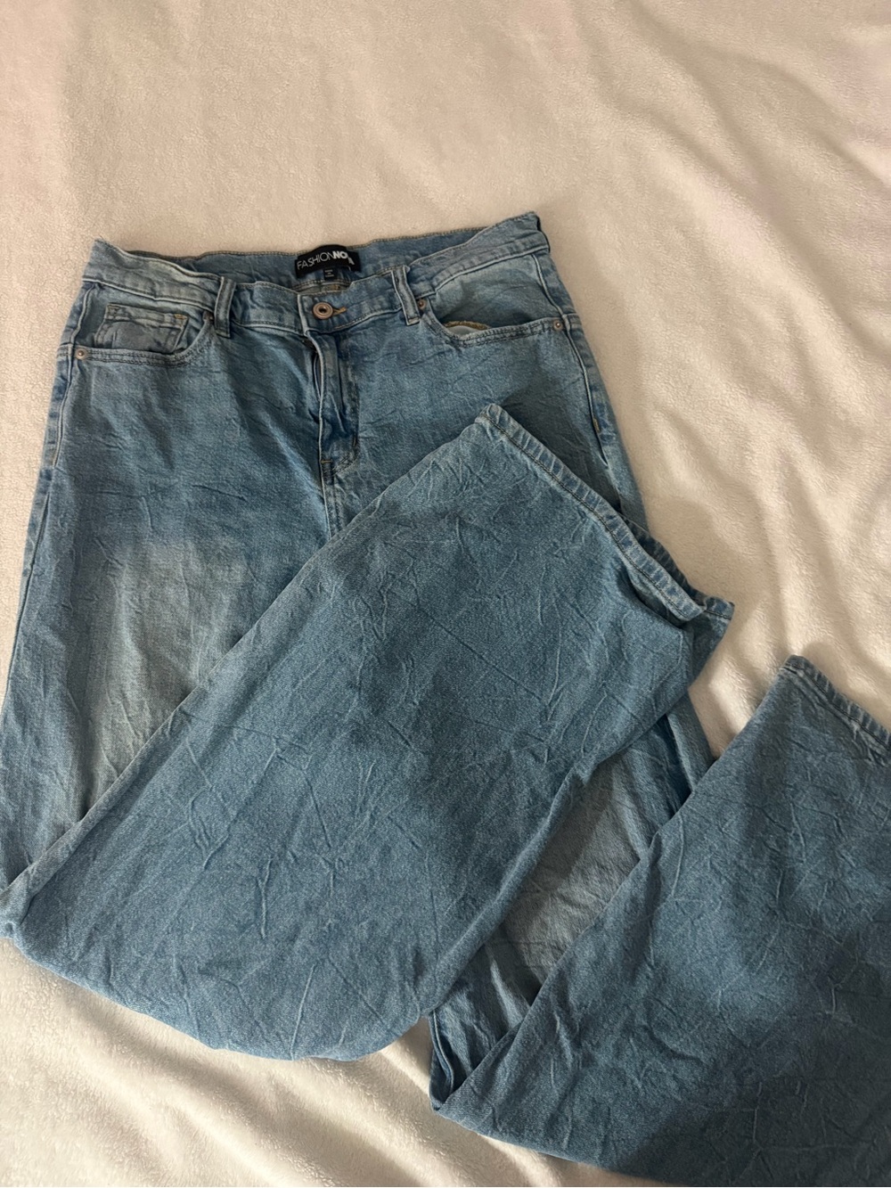 Fashion Nova Light Blue Straight-Leg Women's Jeans